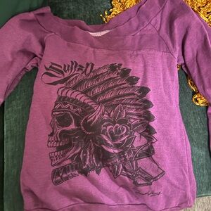 Bold Purple Graphic Kids Sweatshirt